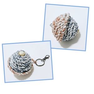 Fabric twine cord keychain